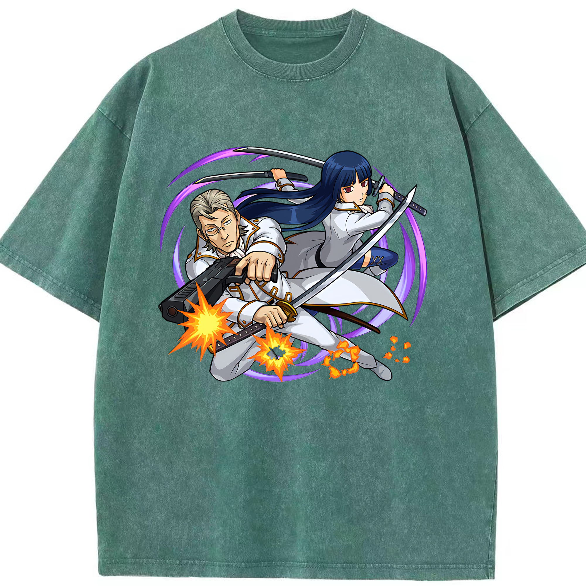 （画像用） ぎんたま 坂田銀時（さかたぎんとき） 神楽 志村新八（しむら しんぱち） GINTAMA Sakata Gintoki Kagura Shimura Shinpachi 綿100% ヴィンテージ風 半袖Tシャツ（フロントプリント）